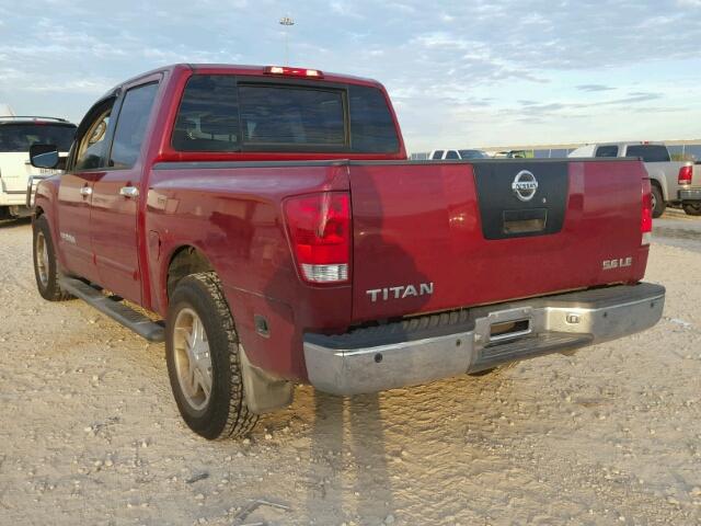 1N6BA07A25N524150 - 2005 NISSAN TITAN XE MAROON photo 3