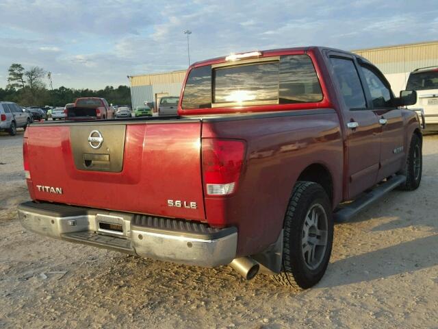 1N6BA07A25N524150 - 2005 NISSAN TITAN XE MAROON photo 4