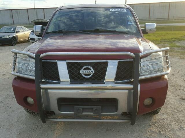 1N6BA07A25N524150 - 2005 NISSAN TITAN XE MAROON photo 9