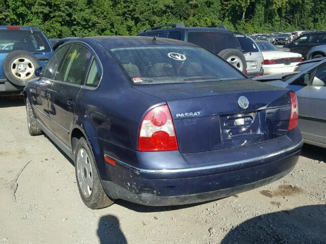 WVWPD63B22P352798 - 2002 VOLKSWAGEN PASSAT GLS BLUE photo 3