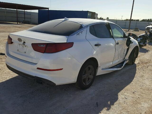 KNAGM4A70F5547526 - 2015 KIA OPTIMA LX WHITE photo 4