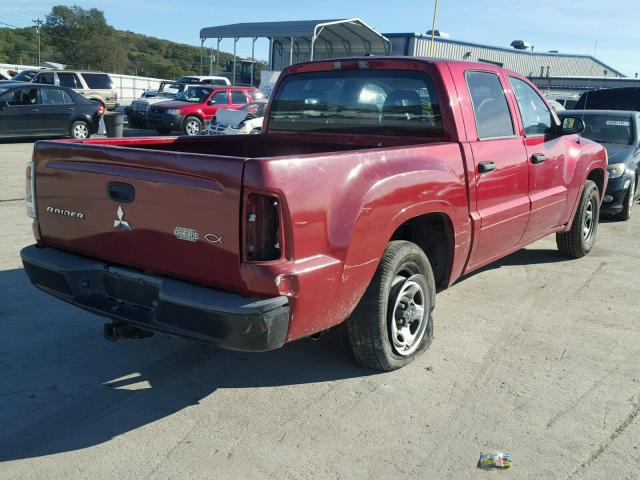 1Z7HC28K67S213632 - 2007 MITSUBISHI RAIDER LS RED photo 4