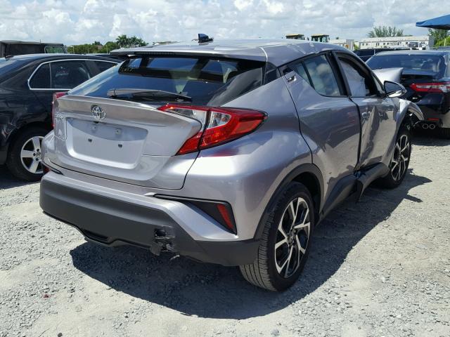 JTNKHMBX4J1001985 - 2018 TOYOTA C-HR XLE SILVER photo 4