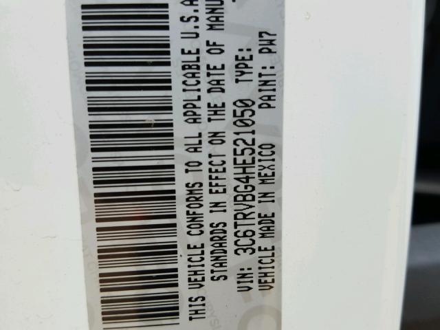 3C6TRVBG4HE521050 - 2017 RAM PROMASTER WHITE photo 10