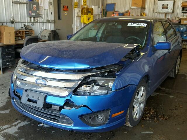 3FAHP0HA9CR259530 - 2012 FORD FUSION SE BLUE photo 2