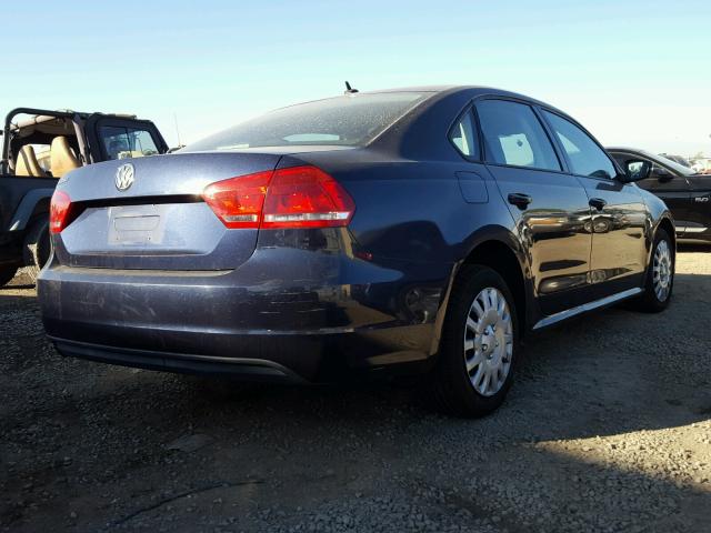 1VWAP7A38DC041091 - 2013 VOLKSWAGEN PASSAT S BLUE photo 4