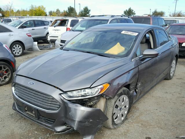 3FA6P0G72ER292451 - 2014 FORD FUSION S GRAY photo 2