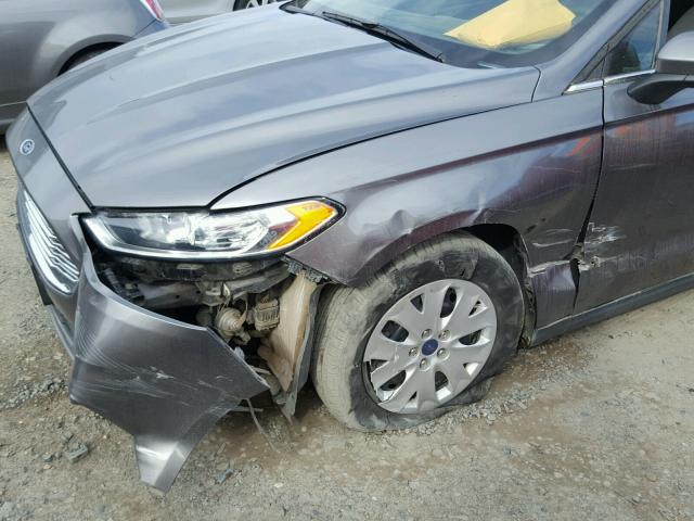 3FA6P0G72ER292451 - 2014 FORD FUSION S GRAY photo 9