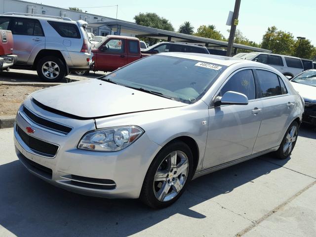 1G1ZH57B58F262537 - 2008 CHEVROLET MALIBU 1LT SILVER photo 2