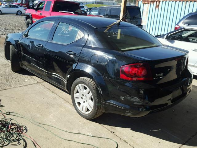 1C3CDZABXCN227987 - 2012 DODGE AVENGER SE BLACK photo 3