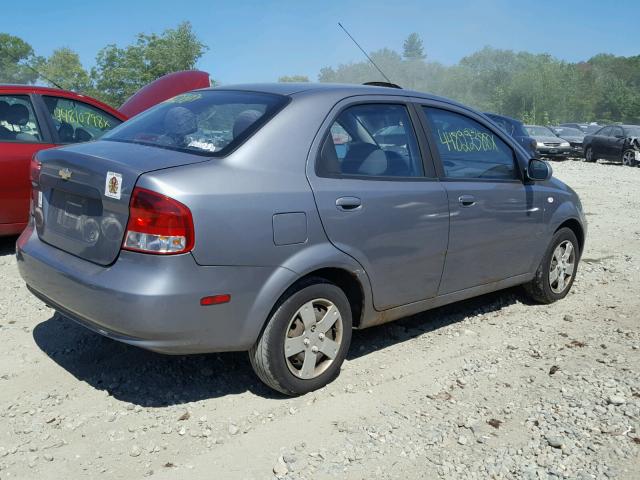 KL1TD56686B561898 - 2006 CHEVROLET AVEO BASE Сұр фото 4
