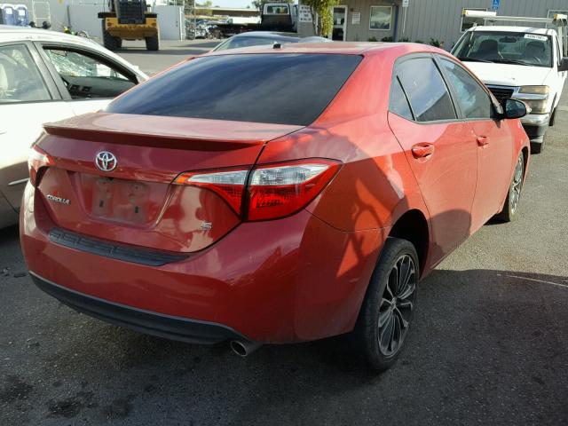 5YFBURHE9EP081062 - 2014 TOYOTA COROLLA L RED photo 4