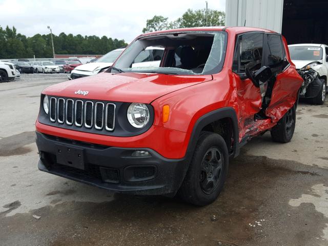 ZACCJBAT0FPB48134 - 2015 JEEP RENEGADE S RED photo 2