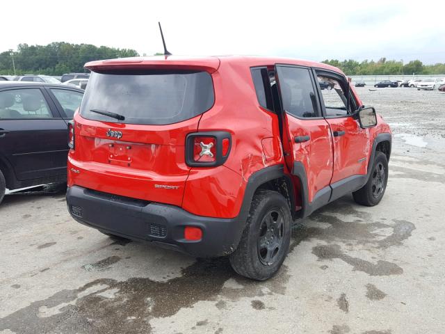 ZACCJBAT0FPB48134 - 2015 JEEP RENEGADE S RED photo 4