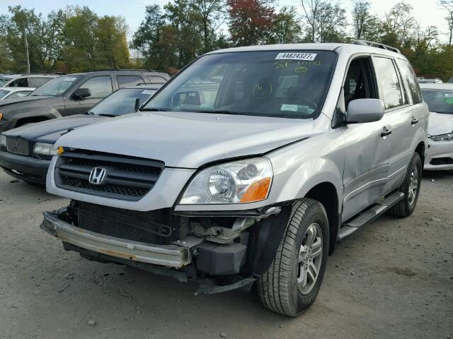 2HKYF18673H607102 - 2003 HONDA PILOT EXL SILVER photo 2