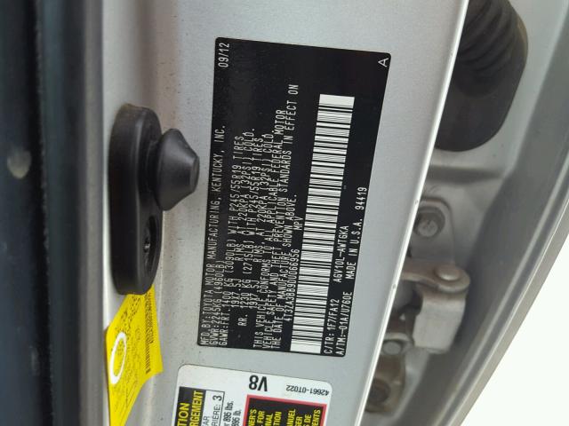 4T3ZA3BB9DU066956 - 2013 TOYOTA VENZA LE SILVER photo 10