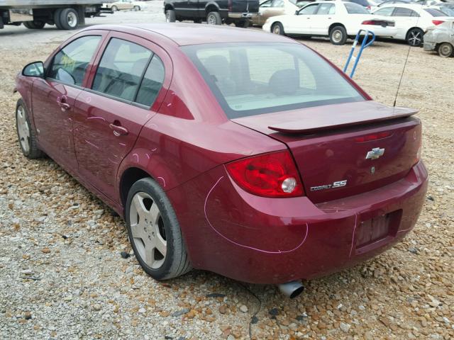 1G1AM55B177165534 - 2007 CHEVROLET COBALT SS MAROON photo 3