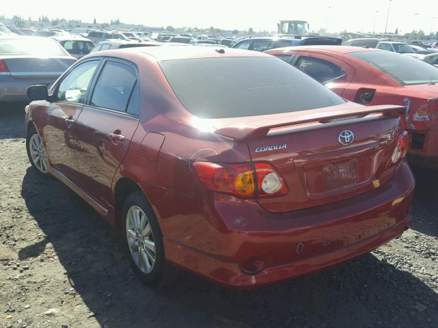 1NXBU4EE7AZ379545 - 2010 TOYOTA COROLLA BA RED photo 3