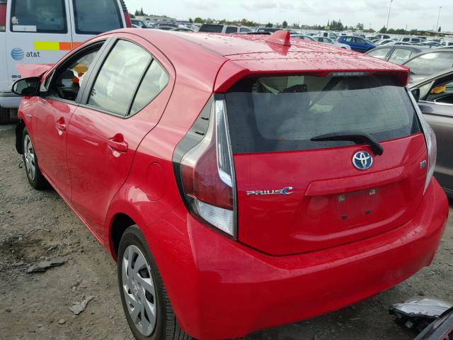 JTDKDTB3XF1095630 - 2015 TOYOTA PRIUS C RED photo 3