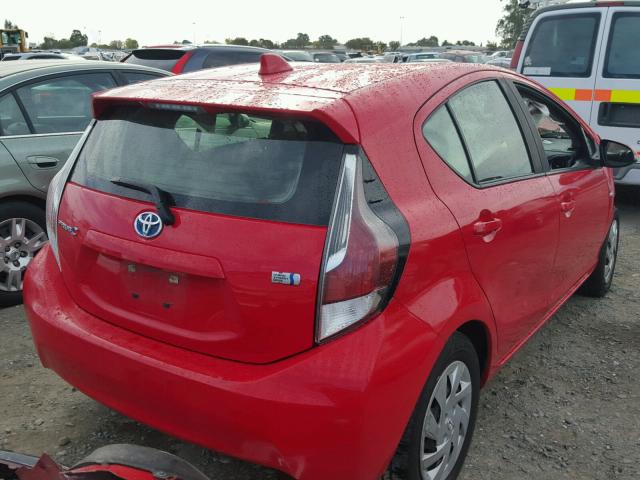 JTDKDTB3XF1095630 - 2015 TOYOTA PRIUS C RED photo 4