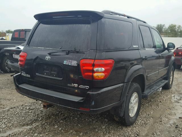 5TDBT48A01S035656 - 2001 TOYOTA SEQUOIA BLACK photo 4