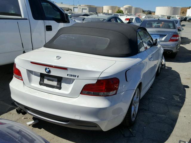 WBAUN93578VF55444 - 2008 BMW 135 I WHITE photo 4