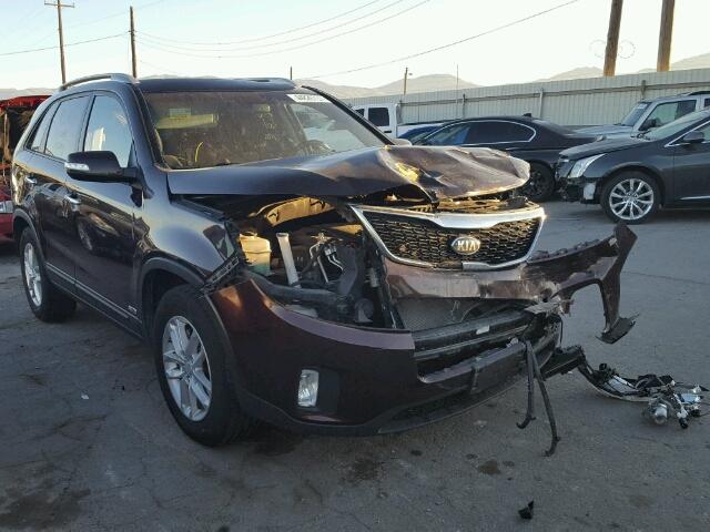 5XYKTCA61EG541127 - 2014 KIA SORENTO LX BURGUNDY photo 1