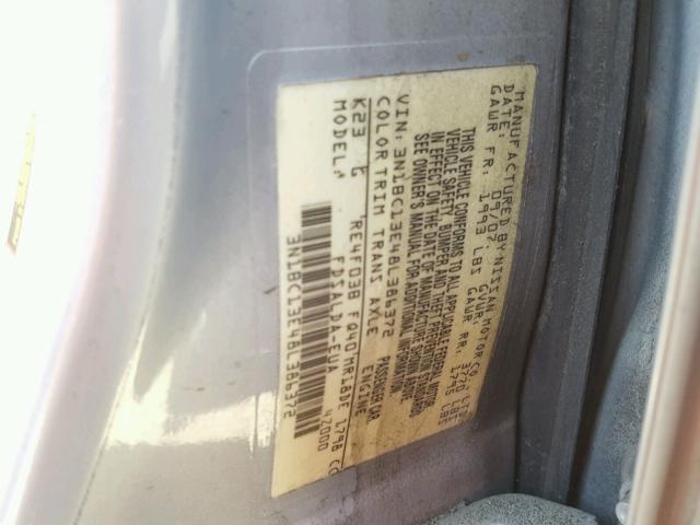 3N1BC13E48L386372 - 2008 NISSAN VERSA S SILVER photo 10