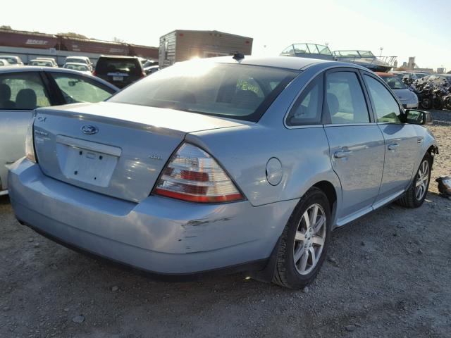 1FAHP24W28G108878 - 2008 FORD TAURUS SEL BLUE photo 4