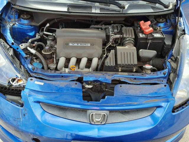 JHMGD38678S023450 - 2008 HONDA FIT SPORT BLUE photo 7