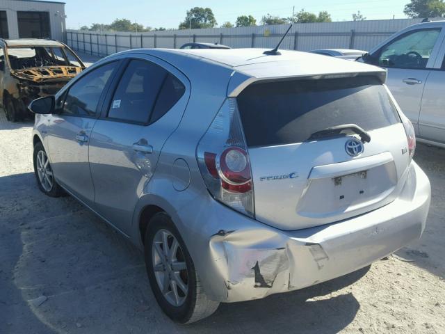 JTDKDTB32C1526392 - 2012 TOYOTA PRIUS C SILVER photo 3