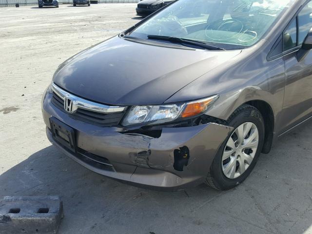 2HGFB2F52CH578069 - 2012 HONDA CIVIC LX GRAY photo 9