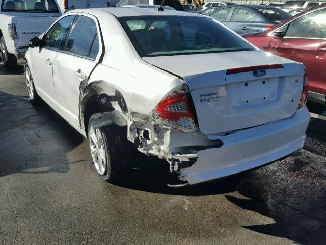 3FAHP0HA7CR420487 - 2012 FORD FUSION WHITE photo 3