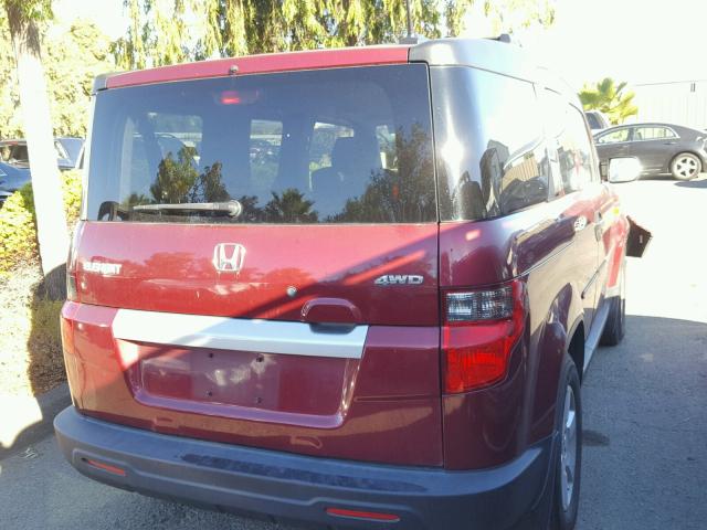 5J6YH2H7XBL004562 - 2011 HONDA ELEMENT EX RED photo 4