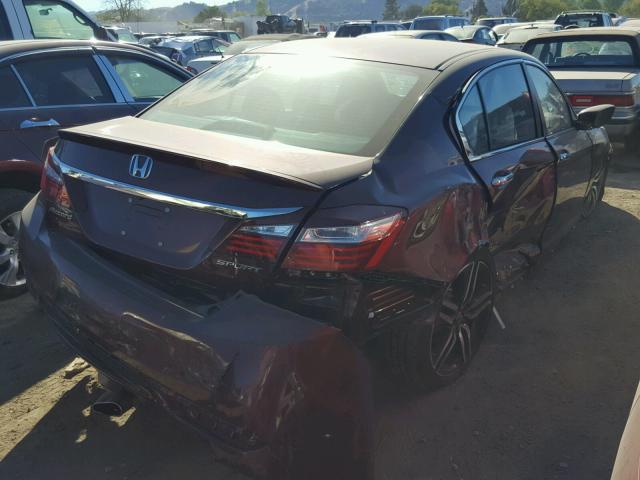 1HGCR2F55GA227000 - 2016 HONDA ACCORD SPO MAROON photo 4