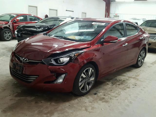 5NPDH4AE3EH487118 - 2014 HYUNDAI ELANTRA SE RED photo 2