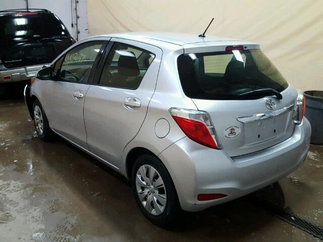 JTDKTUD32ED579522 - 2014 TOYOTA YARIS SILVER photo 3