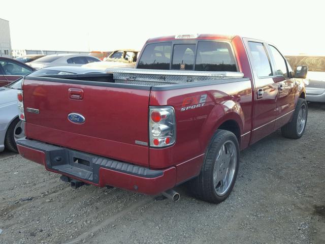 1FTPW12568KB82203 - 2008 FORD F150 SUPER RED photo 4