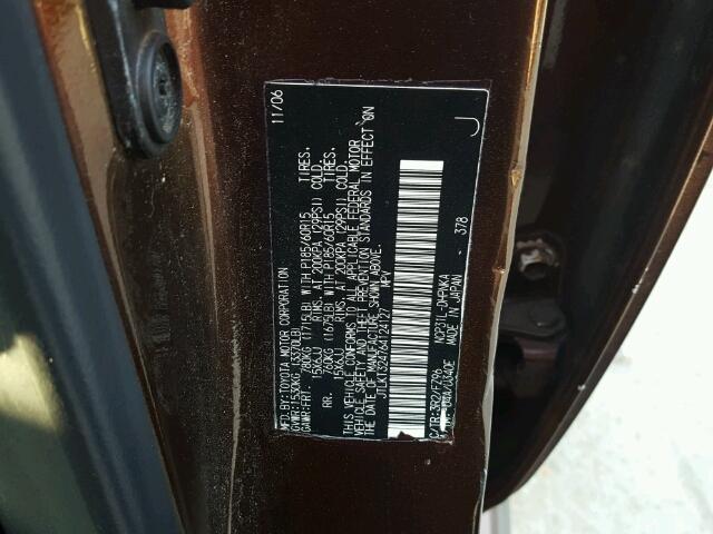 JTLKT324764124127 - 2006 TOYOTA SCION XB მუქწითელი ფოტო 10