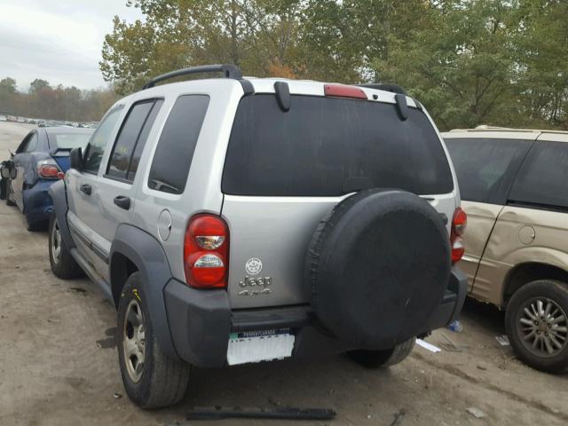 1J4GL48K37W710112 - 2007 JEEP LIBERTY SP SILVER photo 3