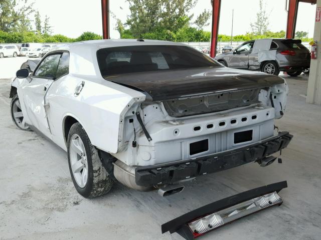 2C3CDYAG6CH291698 - 2012 DODGE CHALLENGER WHITE photo 3