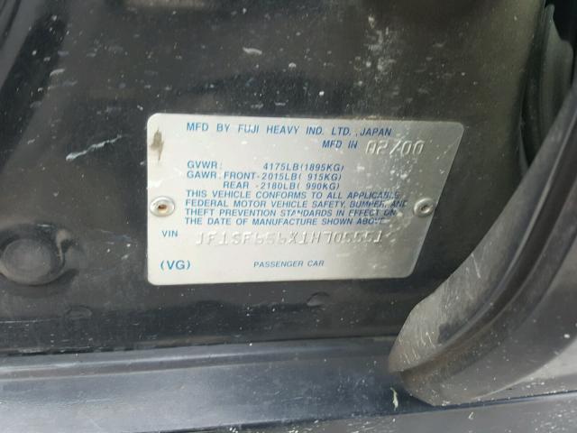 JF1SF656X1H705551 - 2001 SUBARU FORESTER S 黑色 照片 10