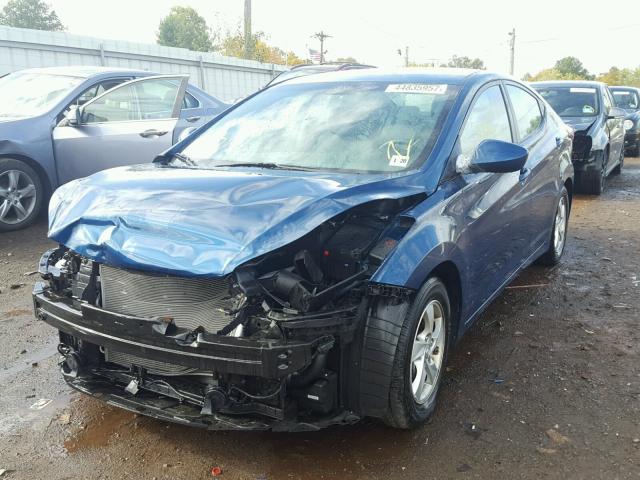 KMHDH4AE3FU389726 - 2015 HYUNDAI ELANTRA SE BLUE photo 2