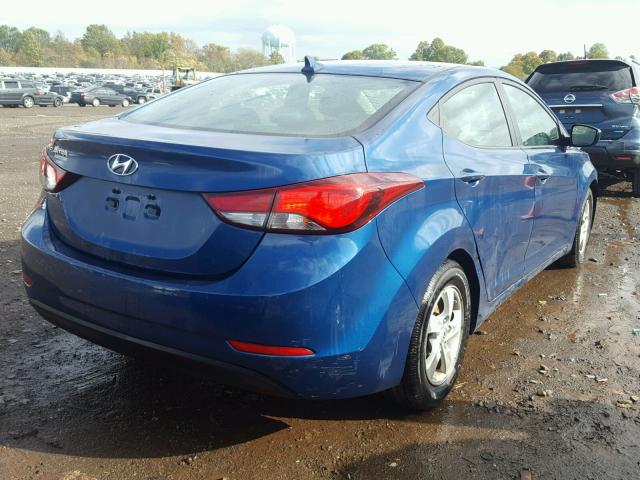 KMHDH4AE3FU389726 - 2015 HYUNDAI ELANTRA SE BLUE photo 4