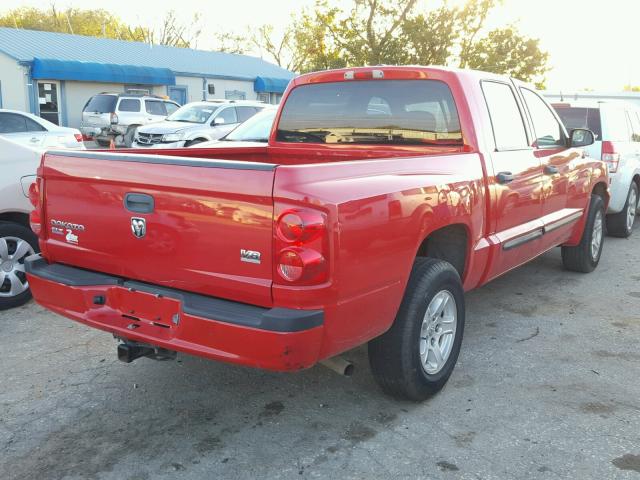 1D7HE48K37S224210 - 2007 DODGE DAKOTA QUA RED photo 4