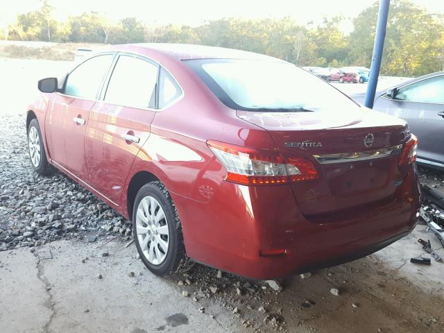 3N1AB7AP0DL675779 - 2013 NISSAN SENTRA S RED photo 3