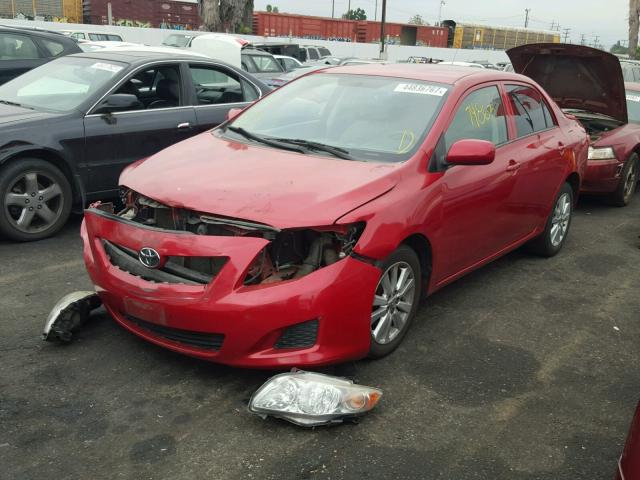 1NXBU4EE4AZ300350 - 2010 TOYOTA COROLLA BA RED photo 2