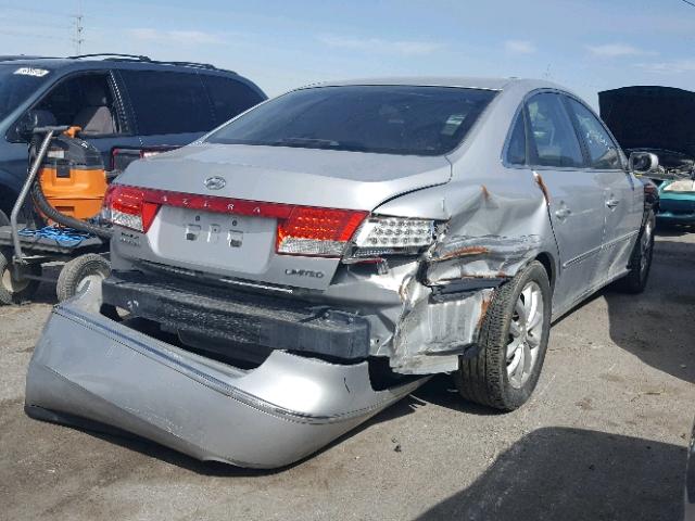 KMHFC46F06A092942 - 2006 HYUNDAI AZERA SE SILVER photo 4