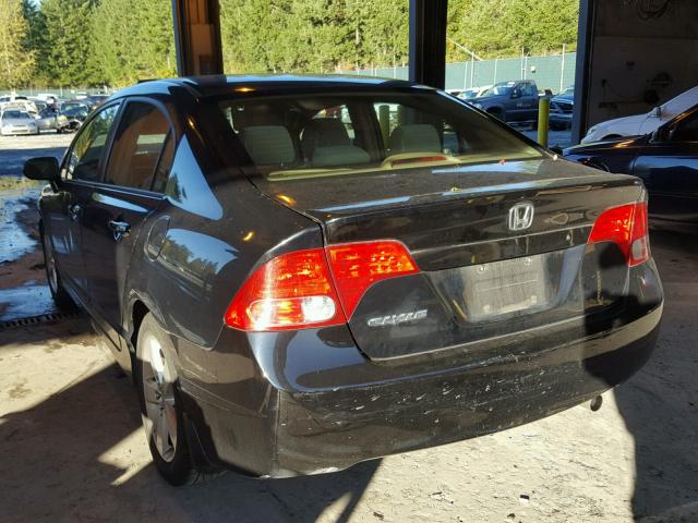 1HGFA16896L077985 - 2006 HONDA CIVIC EX BLACK photo 3