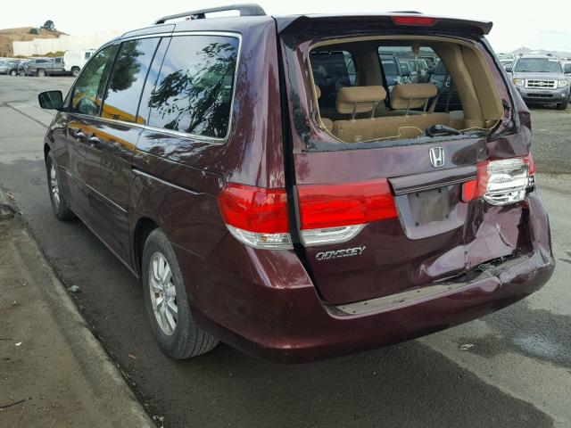 5FNRL38478B058045 - 2008 HONDA ODYSSEY BURGUNDY photo 3